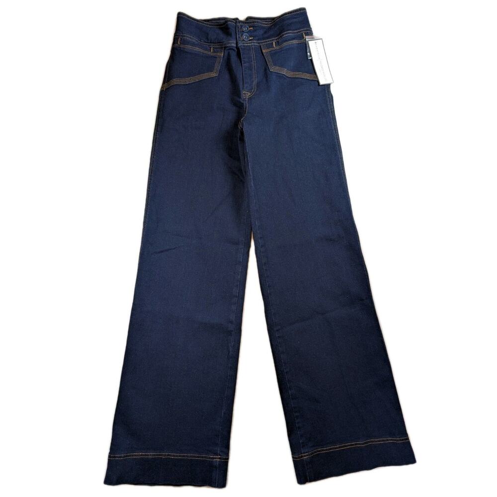 Bagatelle Dark Wash Tailored Wide Leg Jeans High Rise Womens 26 NWT